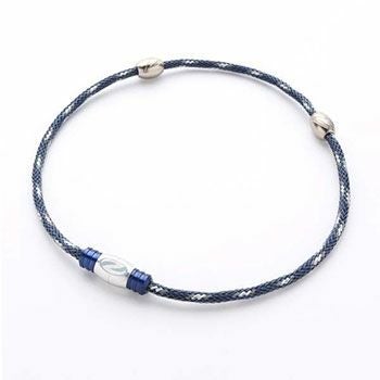 Zaoral リカバリーネックレス ネイビー/シルバー Sサイズ N13314 Zaoral（ザオラル）リカバリーネックレス ネイビー/シルバー（N13314