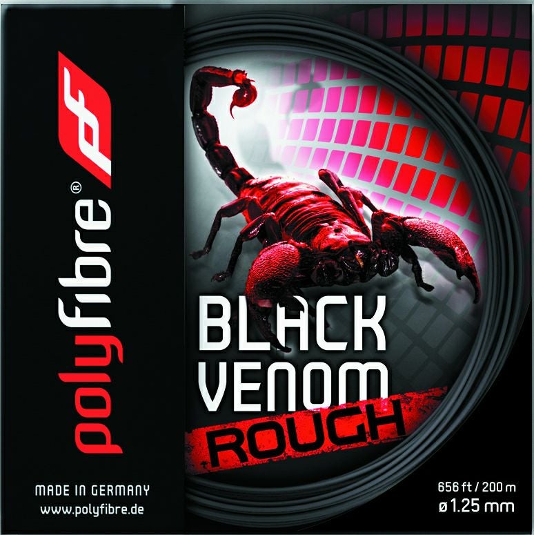 【即日発送】ブラックベノム ポリファイバー (POLY FIBRE) テニスストリング ブラックヴェノム ラフ